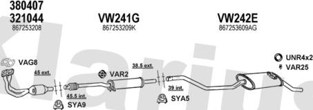 Klarius 930399U - Система випуску ОГ autocars.com.ua
