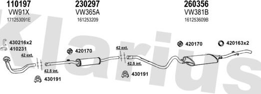 Klarius 930544E - Система випуску ОГ autocars.com.ua