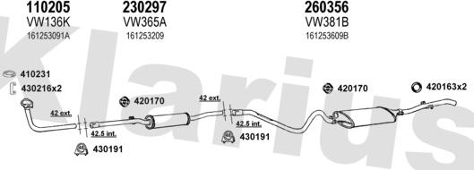 Klarius 930545E - Система випуску ОГ autocars.com.ua