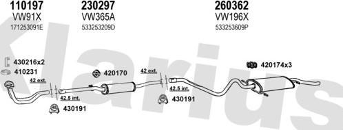 Klarius 930547E - Система випуску ОГ autocars.com.ua