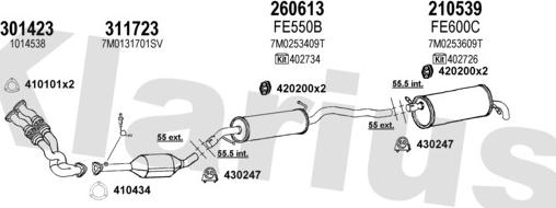 Klarius 930563E - Система випуску ОГ autocars.com.ua