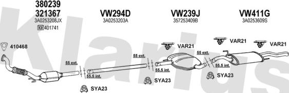 Klarius 930615U - Система випуску ОГ autocars.com.ua
