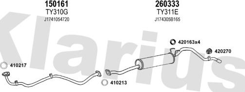 Klarius 930657E - Система випуску ОГ autocars.com.ua