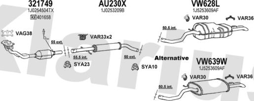 Klarius 930800U - Система випуску ОГ autocars.com.ua