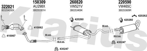 Klarius 930860E - Система випуску ОГ autocars.com.ua