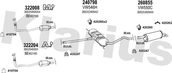 Klarius 930871E - Система випуску ОГ autocars.com.ua