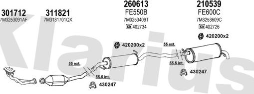 Klarius 930984E - Система випуску ОГ autocars.com.ua