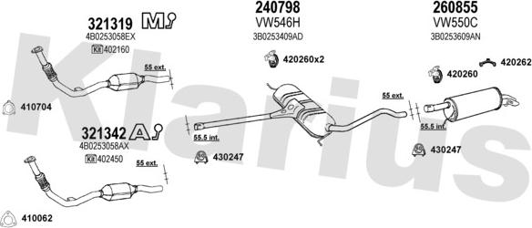 Klarius 930986E - Система випуску ОГ autocars.com.ua