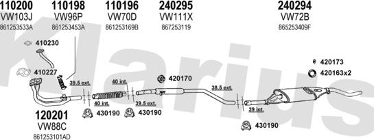 Klarius 930990E - Система випуску ОГ autocars.com.ua