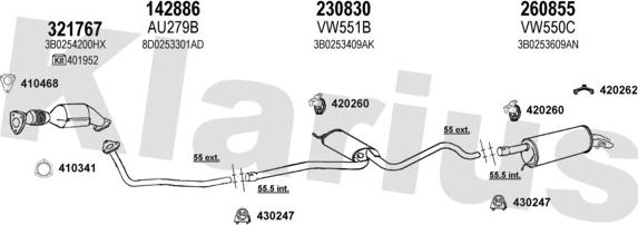 Klarius 931028E - Система випуску ОГ autocars.com.ua