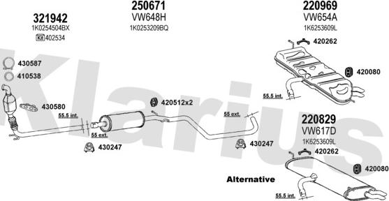 Klarius 931139E - Система випуску ОГ autocars.com.ua