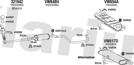 Klarius 931139U - Система випуску ОГ autocars.com.ua