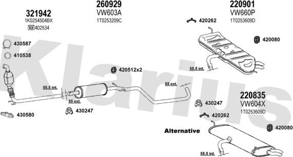 Klarius 931149E - Система випуску ОГ autocars.com.ua