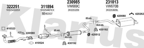 Klarius 931329E - Система випуску ОГ autocars.com.ua