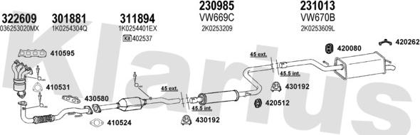 Klarius 931331E - Система випуску ОГ autocars.com.ua