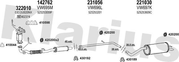 Klarius 931398E - Система випуску ОГ autocars.com.ua