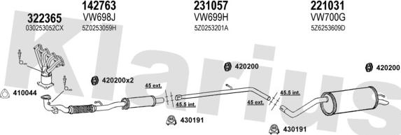 Klarius 931401E - Система выпуска ОГ avtokuzovplus.com.ua