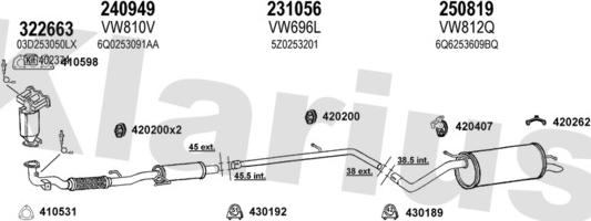 Klarius 931496E - Система выпуска ОГ avtokuzovplus.com.ua