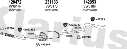 Klarius 931553E - Система випуску ОГ autocars.com.ua