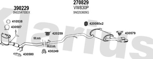 Klarius 931564E - Система випуску ОГ autocars.com.ua