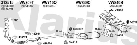 Klarius 931580U - Система випуску ОГ autocars.com.ua