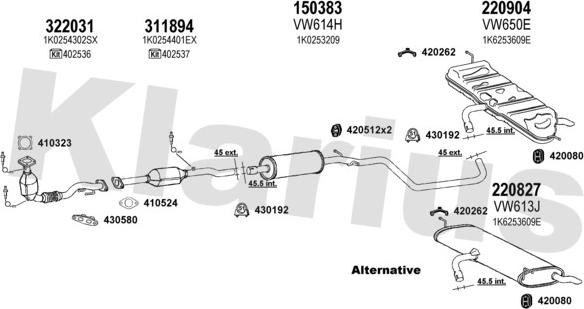 Klarius 931611E - Система випуску ОГ autocars.com.ua