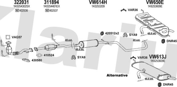 Klarius 931611U - Система випуску ОГ autocars.com.ua