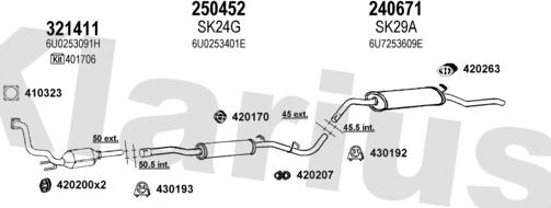 Klarius 931688E - Система випуску ОГ autocars.com.ua