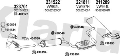 Klarius 931764E - Система випуску ОГ autocars.com.ua