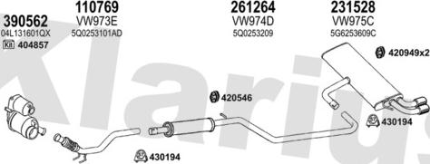 Klarius 931795E - Система випуску ОГ autocars.com.ua