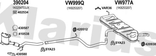 Klarius 931796U - Система випуску ОГ autocars.com.ua