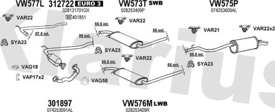 Klarius 931822U - Система випуску ОГ autocars.com.ua