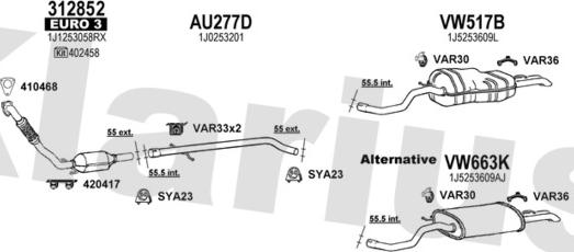 Klarius 931823U - Система випуску ОГ autocars.com.ua