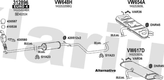 Klarius 931846U - Система випуску ОГ autocars.com.ua