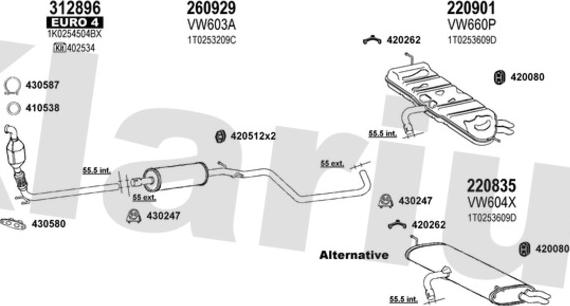 Klarius 931851E - Система випуску ОГ autocars.com.ua