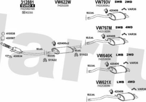 Klarius 931861U - Система випуску ОГ autocars.com.ua