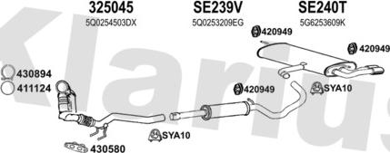 Klarius 931917U - Система випуску ОГ autocars.com.ua