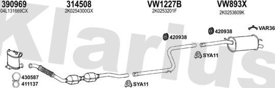 Klarius 931948U - Система випуску ОГ autocars.com.ua