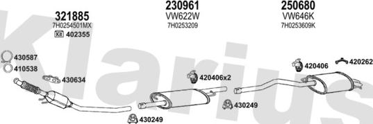 Klarius 932007E - Система випуску ОГ autocars.com.ua