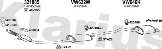 Klarius 932007U - Система випуску ОГ autocars.com.ua