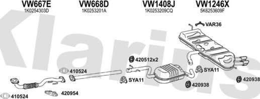 Klarius 932060U - Система випуску ОГ autocars.com.ua