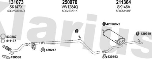 Klarius 932132E - Система випуску ОГ autocars.com.ua