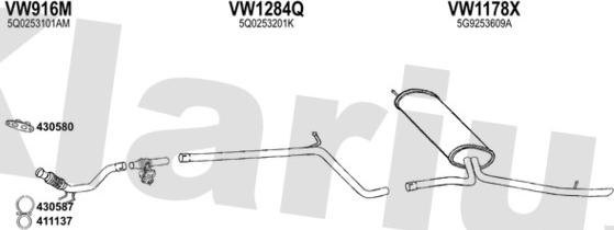 Klarius 932136U - Система випуску ОГ autocars.com.ua