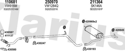 Klarius 932137E - Система випуску ОГ autocars.com.ua