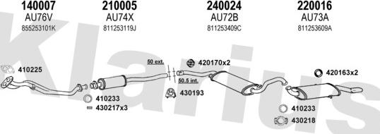 Klarius 940154E - Система випуску ОГ autocars.com.ua