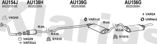 Klarius 940268U - Система випуску ОГ autocars.com.ua