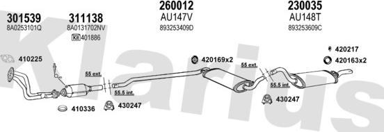 Klarius 940269E - Система випуску ОГ autocars.com.ua