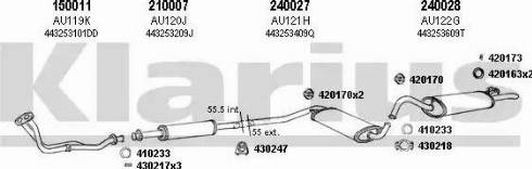 Klarius 940338E - Система випуску ОГ autocars.com.ua