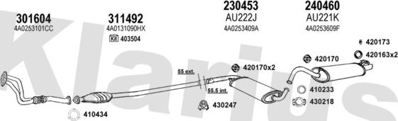 Klarius 940445E - Система випуску ОГ autocars.com.ua