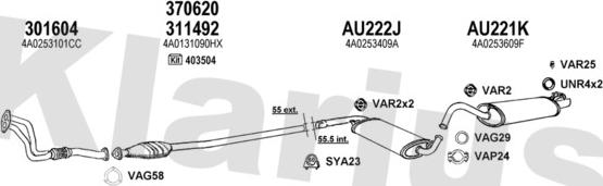 Klarius 940445U - Система випуску ОГ autocars.com.ua
